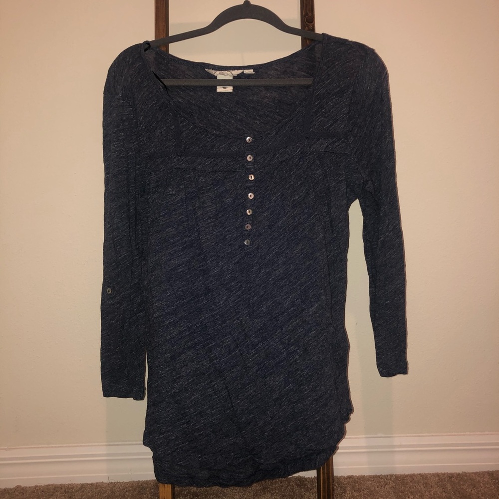 H&M - Dark Heather Blue Long Sleeve Top